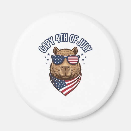 Capy 4 juli Patriotische Capybara Vectorontwerp_ Magneet (Voorkant)