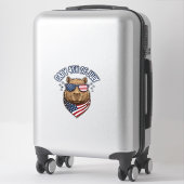 Capy 4 juli Patriotische Capybara Vectorontwerp_ Sticker (Koffer)