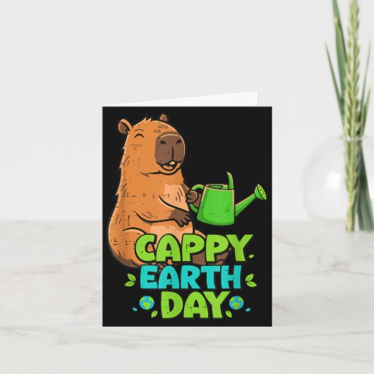 Capy aarde dag capybara aarde dag schattig knaagdi kaart (Voorkant)