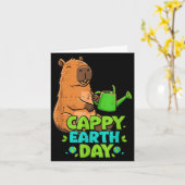 Capy aarde dag capybara aarde dag schattig knaagdi kaart (Gele Bloem)