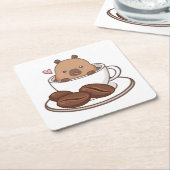 Capy Bara Coffee Cup Papier Onderzetter (Schuin)