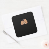 Capy Better Together Schattig Dierendesign Vierkante Sticker (Envelop)