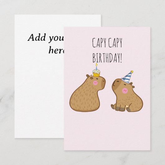 Capy Birthday Bedankkaart (Voorkant / Achterkant)