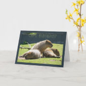 Capy Birthday - Capybara Birthday Wenskaart Kaart (Gele Bloem)