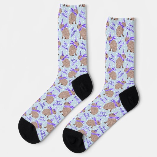 Capy Birthday Capybara Funny Animal Lover Socks Sokken (Links)