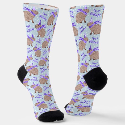 Capy Birthday Capybara Funny Animal Lover Socks Sokken (Gebogen)
