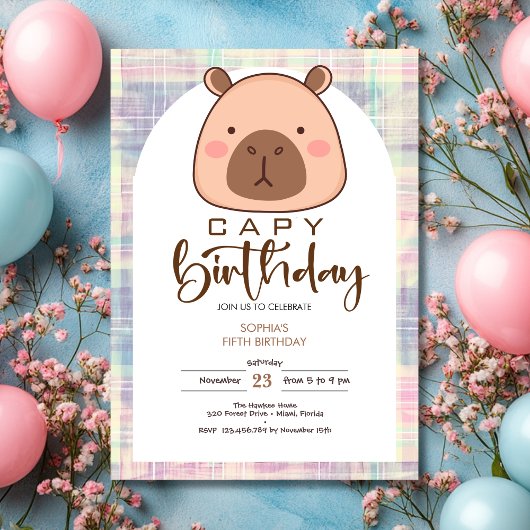 Capy birthday capybara kids birthday kaart
