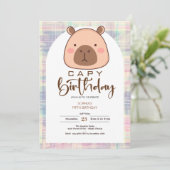 Capy birthday capybara kids birthday kaart (Staand voorkant)