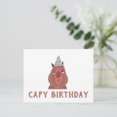 "CAPY BIRTHDAY" Capybara met partijgebonden Pet Briefkaart (Staand voorkant)