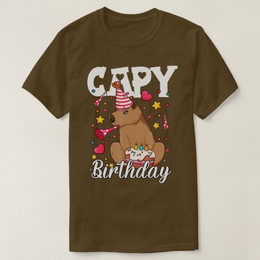 Capy Birthday Capybara Plush Cappybara Capybara T-shirt (Design voorkant)