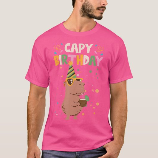 Capy Birthday Capybara T-shirt (Voorkant)