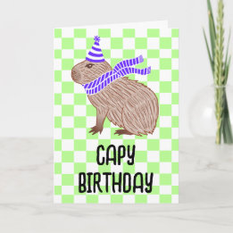 Capy Birthday Funny Capybara Lover Greeting Kaart