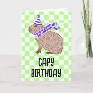 Capy Birthday Funny Capybara Lover Greeting Kaart