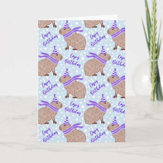 Capy Birthday Funny Capybara Lover Greeting Kaart (Voorkant)