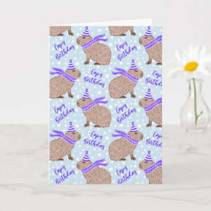 Capy Birthday Funny Capybara Lover Greeting Kaart
