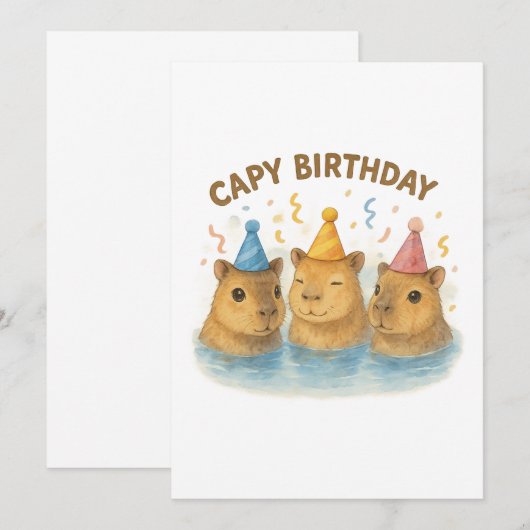 Capy Birthday Kaart (Voorkant / Achterkant)
