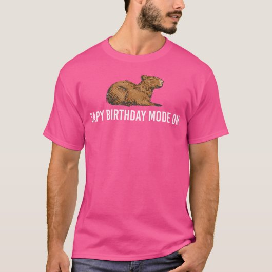 Capy Birthday Mode op Capybara T-shirt (Voorkant)