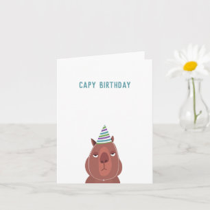Capy Birthday Pet Capybara Party   Blanco binnenzi Kaart
