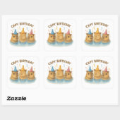 Capy Birthday Vierkante Sticker (Vel)