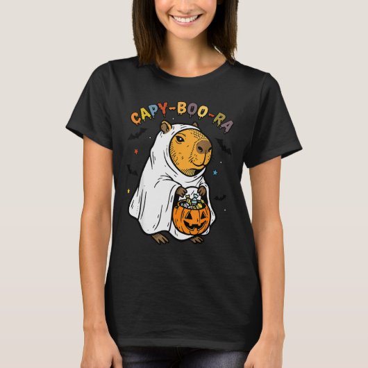 Capy-boo-ra Cappy Halloween Funny Capybara Costume T-shirt (Voorkant)