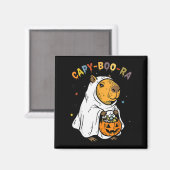 Capy-boo-ra Cappy Halloween Grappig Capybara Kostu Magneet (Voorkant / Achterkant)