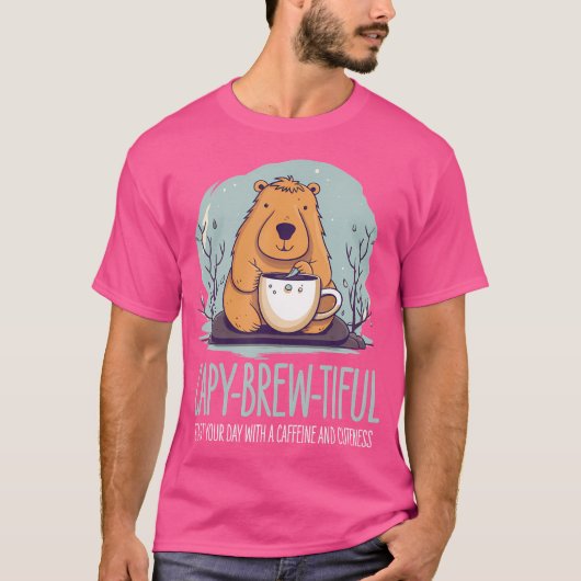 Capy-Brew-Tiful Koffie Capybara T-shirt (Voorkant)