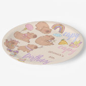 Capy capy birthday papieren bordje (Gekanteld)