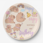 Capy capy birthday papieren bordje (Voorkant)