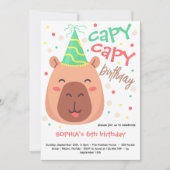 Capy capy capybara birthday invitation kaart (Voorkant)