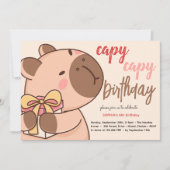 Capy capy capybara birthday invitation kaart (Voorkant)