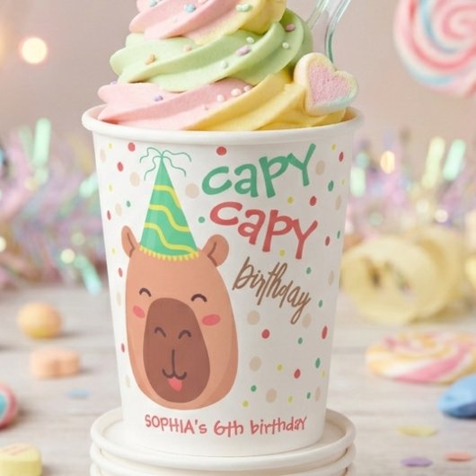 Capy capy capybara birthday papieren bekers
