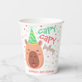 Capy capy capybara birthday papieren bekers (Achterkant)