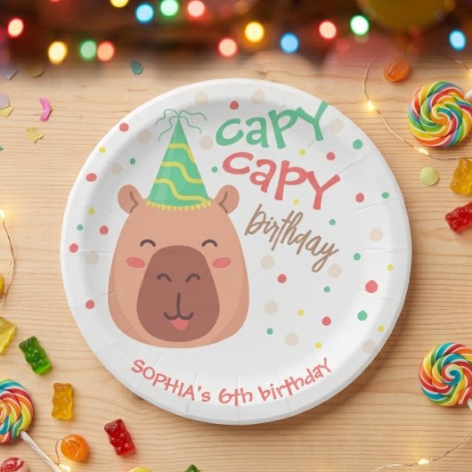 Capy capy capybara birthday papieren bordje