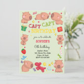 Capy capy capybara verjaardag kaart (Staand voorkant)