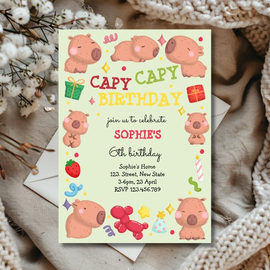 Capy capy capybara verjaardag kaart
