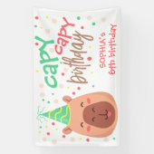 Capy capy capybara verjaardag spandoek (Verticaal)