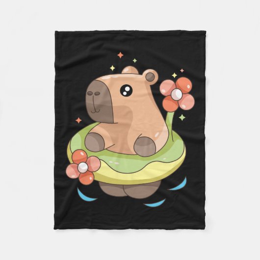 Capy Capybara Floatie Funny Xmas in juli Meisjes K Fleece Deken (Voorkant)