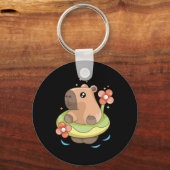 Capy Capybara Floatie Funny Xmas in juli Meisjes K Sleutelhanger (Voorkant)