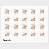 Capy capybara verjaardag dank je ronde sticker (Vel)