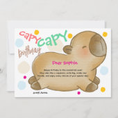 Capy capybara verjaardag feestdagenkaart (Voorkant)