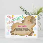 Capy capybara verjaardag feestdagenkaart (Staand voorkant)