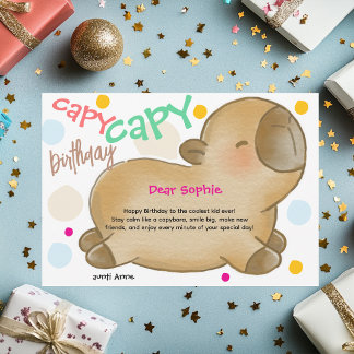 Capy capybara verjaardag feestdagenkaart
