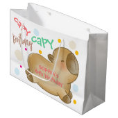 Capy capybara verjaardag groot cadeauzakje (Voorkant Gekanteld)