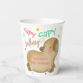 Capy capybara verjaardag papieren bekers (Achterkant)