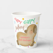 Capy capybara verjaardag papieren bekers (Voorkant)