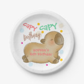 Capy capybara verjaardag papieren bordje (Voorkant)
