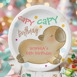Capy capybara verjaardag papieren bordje