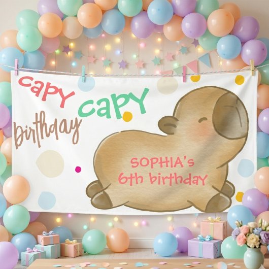 Capy capybara verjaardag spandoek