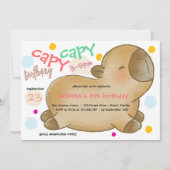 Capy capybara verjaardagsuitnodiging kaart (Voorkant)