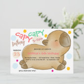 Capy capybara verjaardagsuitnodiging kaart (Staand voorkant)
